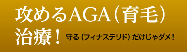 攻めるAGA（育毛）治療！ 守る（フィナステリド）だけじゃダメ！